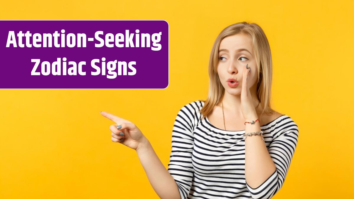 Amazed young woman whispers gossip and tells secret with hand gesture, pointing index finger aside isolated on yellow orange background.